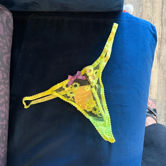 Agent Provocateur Neon Yellow/Green Brittnie Thong, NWT, Original Gift Box